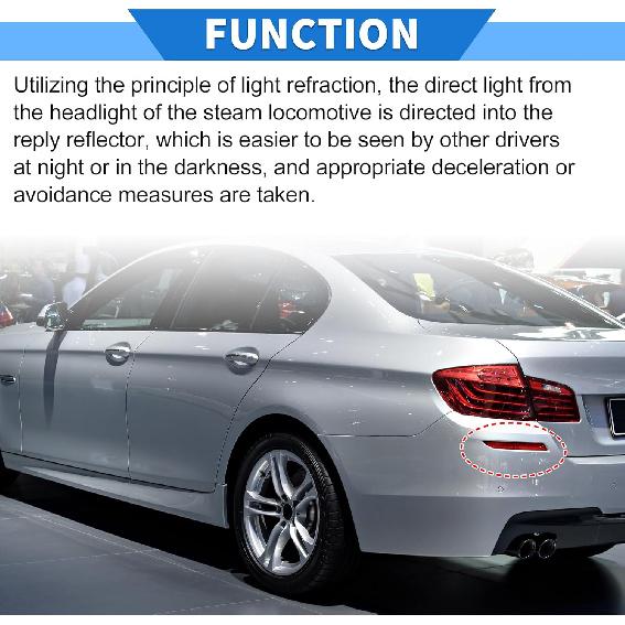 Bilstötfångarreflektor Kompatibel för BMW 528i 2012-2016, Hållbar Plast Röd Bakre Vänster Stötfångarreflektor Sidomarkör