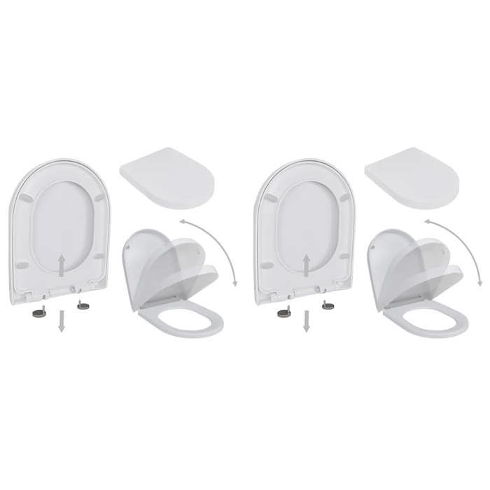 VidaXL Abattant WC avec frein de chute 2 pcs Plastique Blanc 275930