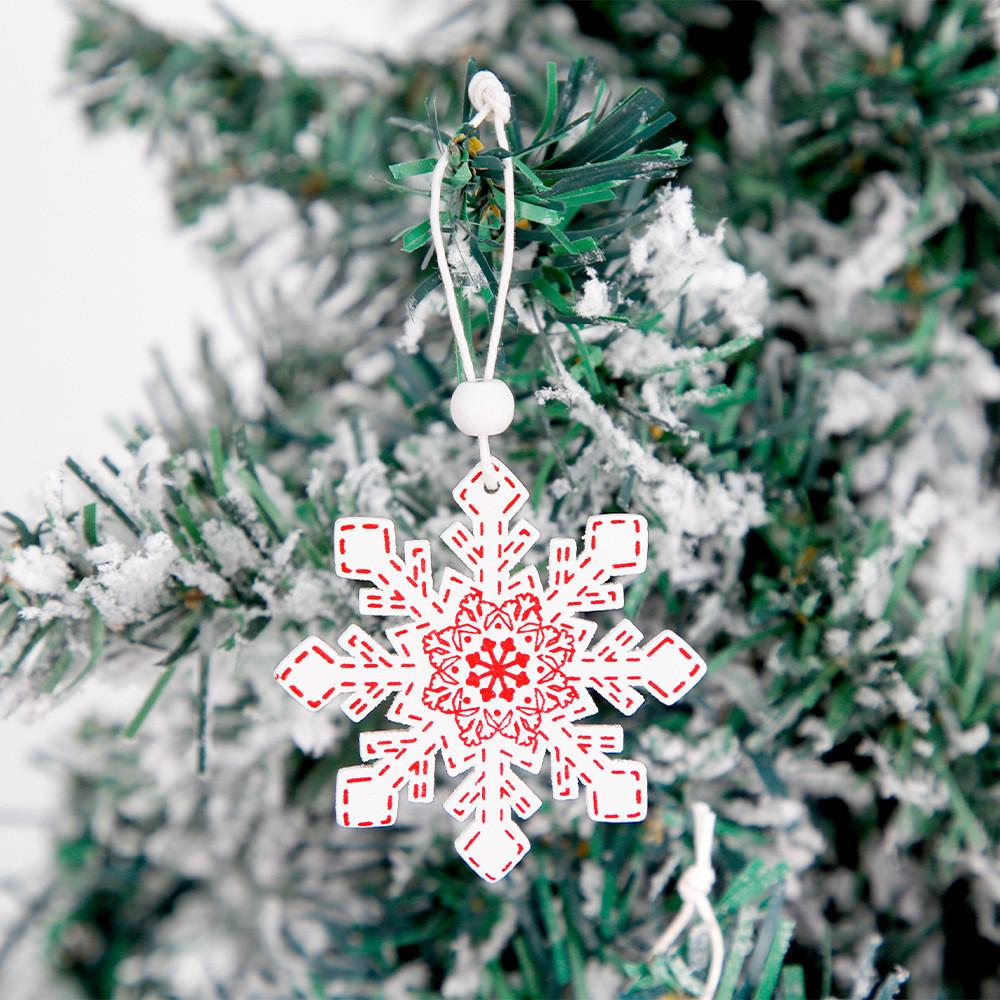 Charming Wooden Christmas Ornaments Set With Reindeer Snowflakes Bells And Trees