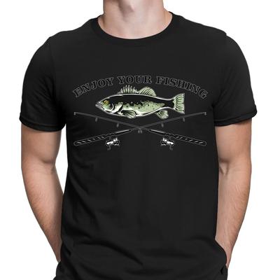 Genießen Sie Ihr Angel-T-Shirt Fisch Angler Geschenk Lustig Neuheit Herren T-Shirts #F#D6