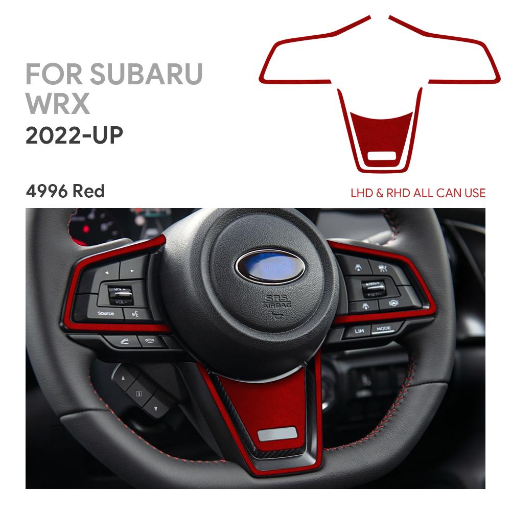 For Subaru WRX/ WRX STI   2024 2025 Car Steering Wheel Center Black Red Interior Auto Accessories Top Suede Trim Sticker