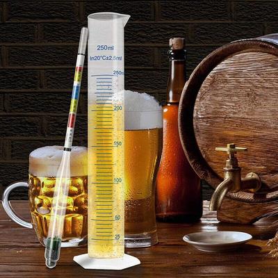 3 ks/sada Trojitá stupnice alkoholového hustoměru a testovací nádoba pro domácí vařené víno Pivo