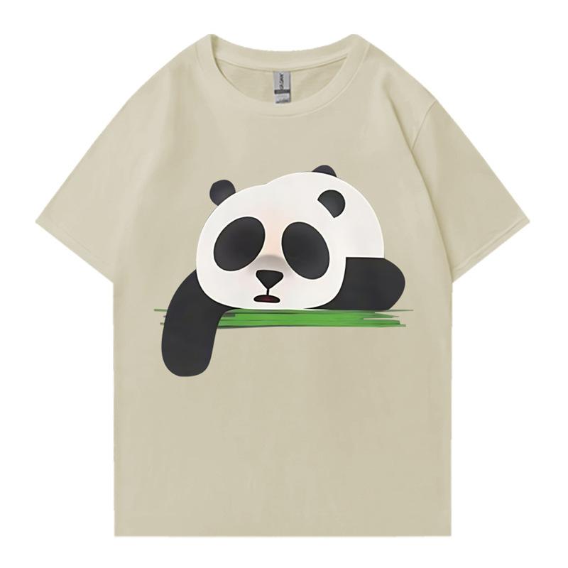 Funny Cartoon Chinese Style Panda Printed Shirt Unisex Unisex Casual Personality Tshirt Unisex Summer Cute Cute Pattern Cotton Top