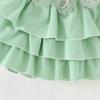 6M-3Y Baby Girl Summer Suit Baby Girl Short-sleeved Top + Mesh Flowers Layered Cake Skirt Girls Bustier Skirt