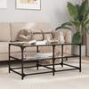 VidaXL Coffee Table with Black Glass Top 98.5x50x45 Cm Steel, Side Table, Living Room Table, Tea Table, End Table 846013