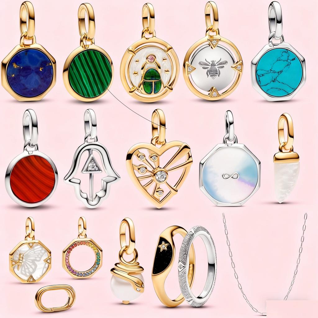 Neue Gravierbare Mini Medaillon Charm Perlen Kupfer Kleine Loch Anhänger Original Zubehör Armbänder Für DIY Schmuck Ringe