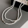 French round long multi-layer pearl ingot necklace temperament collarbone chain sweater chain necklace jewelry women