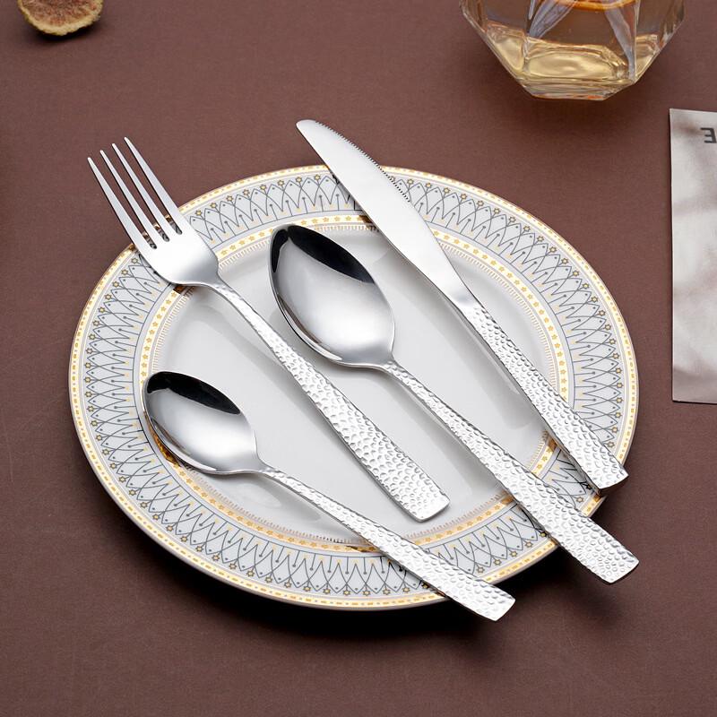 Ru Han Hammered Stainless Steel Dinner Fork Set (5-Piece)