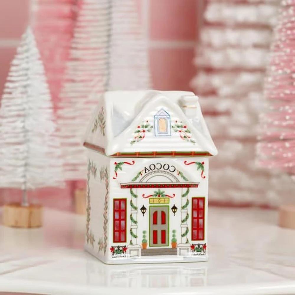 Holiday Village Spice House Set Mini Christmas Gingerbread Houses Jars Festive Decor Kitchen Countertop Christmas