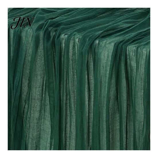 Stevig Genaaide Tafel Runner Kaasdoek Runner, Boho Rustiek Gaas Gekreukt Boerderij Stijl Elegant Doorzichtig voor Bruiloft Feest Babyshower Verjaardag Huisdecoratie