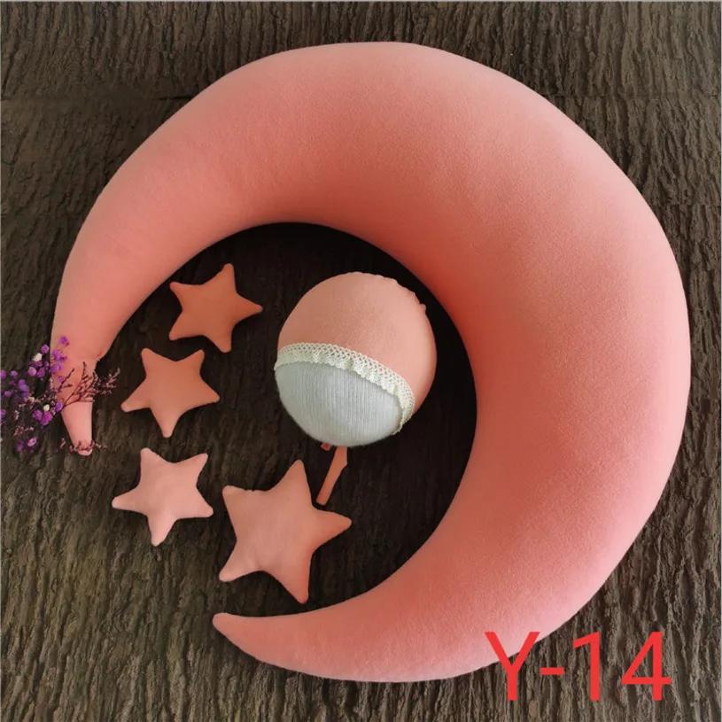 Newborn Photography Props Full Moon Hundred Day Baby Head Cushion Star Moon Pillow Infant Studio Photography Shooting Decoration