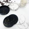 6PCS/Set 10cm Leather Marble Coaster Drink Coffee Cup Mat Table Placemats Round Heat-resistant Tea Pad Table Pad Holder Coaster