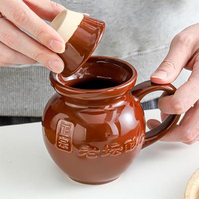 Laotan Sauerkraut Mug Internet Celebrity Bizarre Water Cup Funny Ceramic Cup Creative with Lid Spoon with Hand Gift