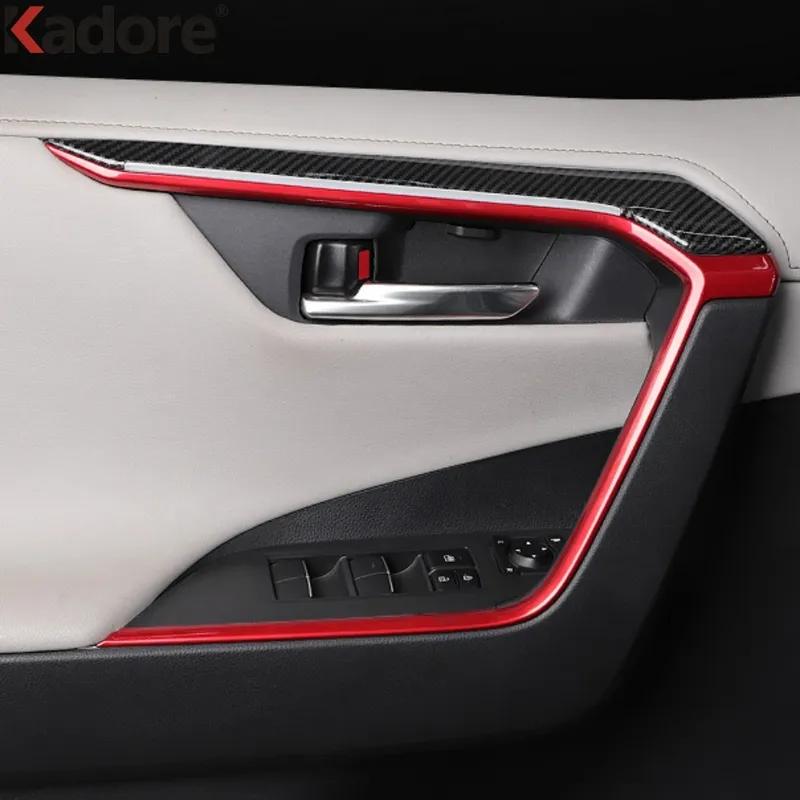Car Ide Inner Door Armrest Handle Cover Trim For Toyota RAV4 RAV 4 -   2024 Carbon Fiber Interior Accessories