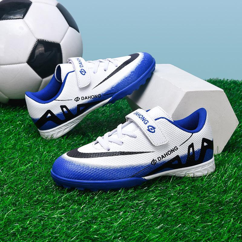Velcro football shoes men and women broken nails adult TF boys children elementary school students training shoes man-made 29-39