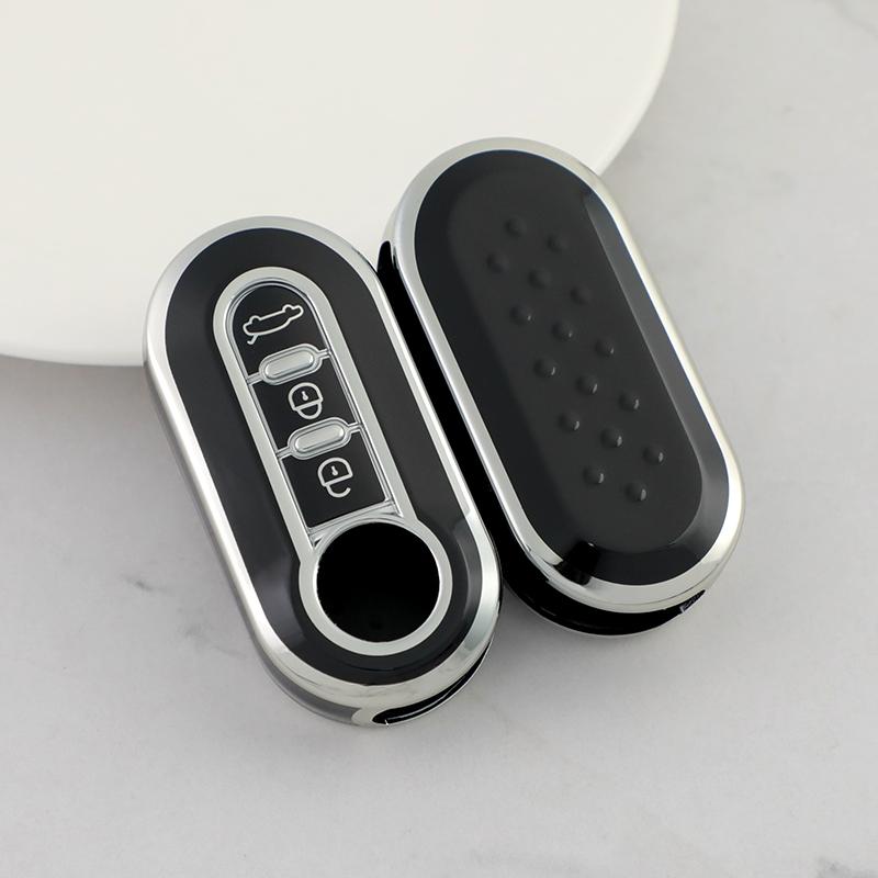 

TPU Car Key Cover Case Shell Fob for FIAT 500 Ducato Panda Punto 500L Lancia Musa for Citroen Jumper for Peugeot Boxer чёрный