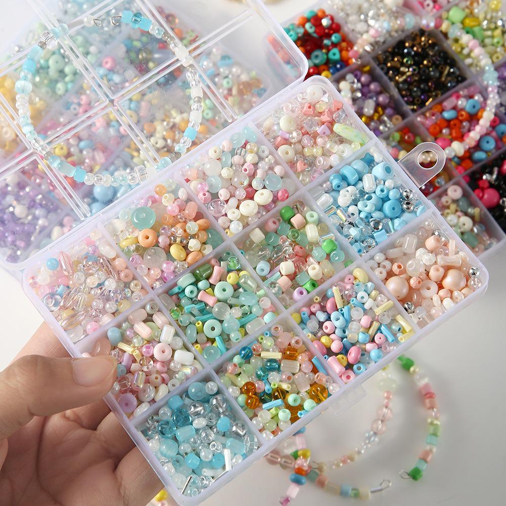 Mixed Glass Seed Beads Set: DIY Jewelry Bracelet & Necklace Kit with Tools & Accessories