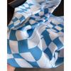 Women S Wave Checkerboard Printed Square Scarf For Sun Protection