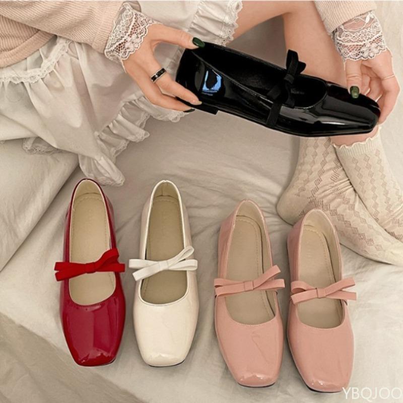 Fashion Flat Bottomed Shallow Mouth Single Shoe Women's New Spring Autumn Fashion Bow Comfortable Simple Versatile Flat Shoes