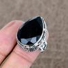 Black Spinel Genstone Handmade 925 Sterling Silver Jewelry Ring Size 8 KKG-486