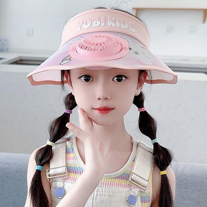 Solar Children's Fan Hat Summer Cartoon Sun Protection Sun Hat Girl Girl Outdoor Sun Hat