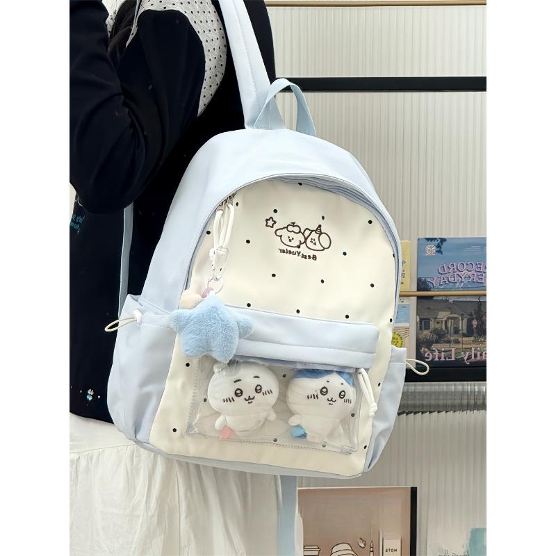 Schoolbag food intake Japanese girl bar cute schoolbag pain bag polka dot backpack student large capacity versatile backpack