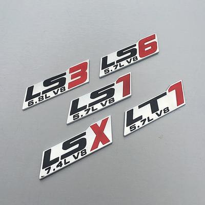 3D kovový odznak LT1 LS1 LS3 LS6 LT9 LSX 5.7L 6.8L 7.4L V8 Boční emblém zadní Ozdoba objemu nálepky na auto Car Styling