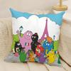 Cute Cartoon Barbapapa Pillow Case Natural Linen DoubleSided Printing Sofa Home Decor Cushion Cover