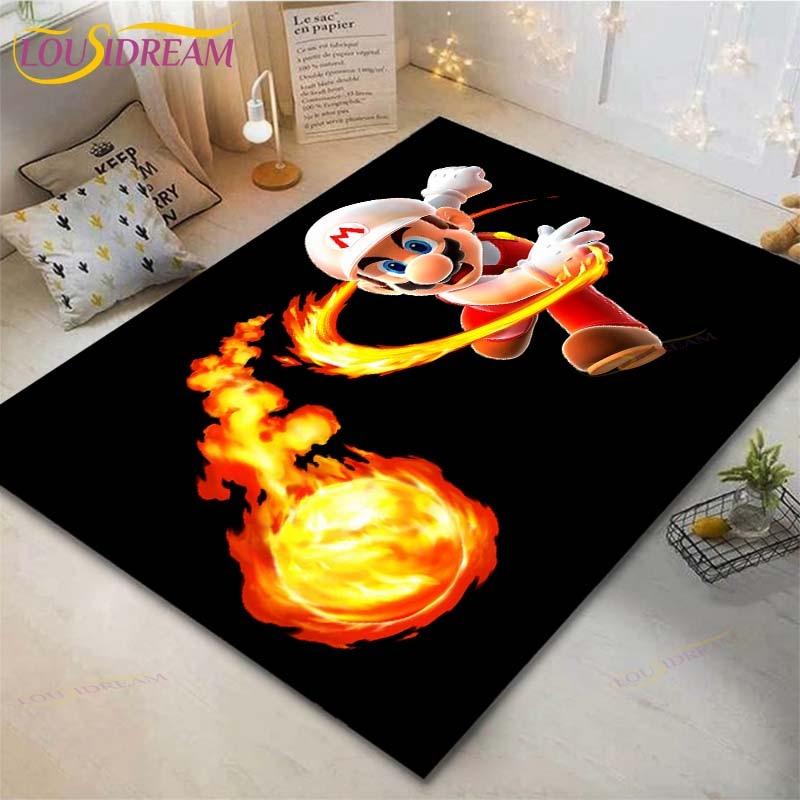 

Cartoon Mario Bros Carpets Kids Crawling Carpets Living Room Tea Table Mats Bedroom Rug Washable Floor Mats Household Area Mat 60cm x 90cm