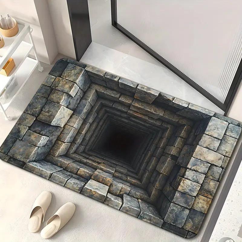

3D Vision Cave Pattern New Entrance Floor Mat Bathroom Absorbent Mat Entrance Nonslip Rugs Kitchen Front Door Area Foot Mats 30x50cm