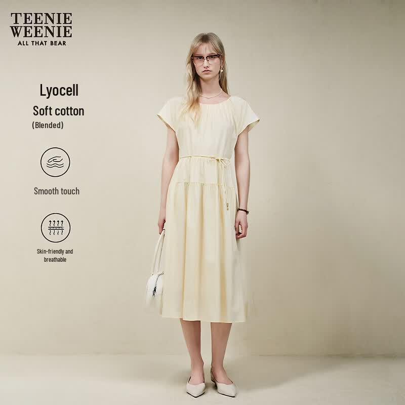 Teenie Weenie 2026 Summer Simple Little Bear Long Dress M светло-желтого