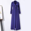 Autumn Winter Women Coat Single Breasted Solid Color Overcoat Turndown Collar Slim Fit
