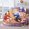Sonic Anime Flannel Blanket Soft Cozy Warm Throw Lightweight Blanket for Bed Sofa Home -QJY