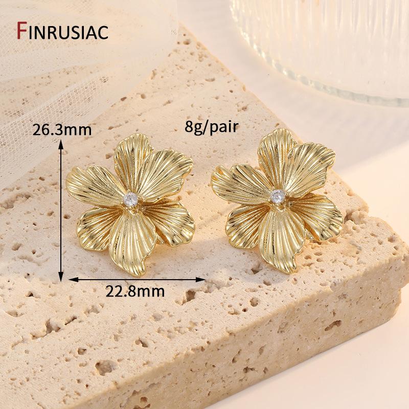 Fashion 14K Gold Plated Metal Irregular Stud Earrings for Women Exaggerated Large Geometric Statement Earrings Party Jewelry