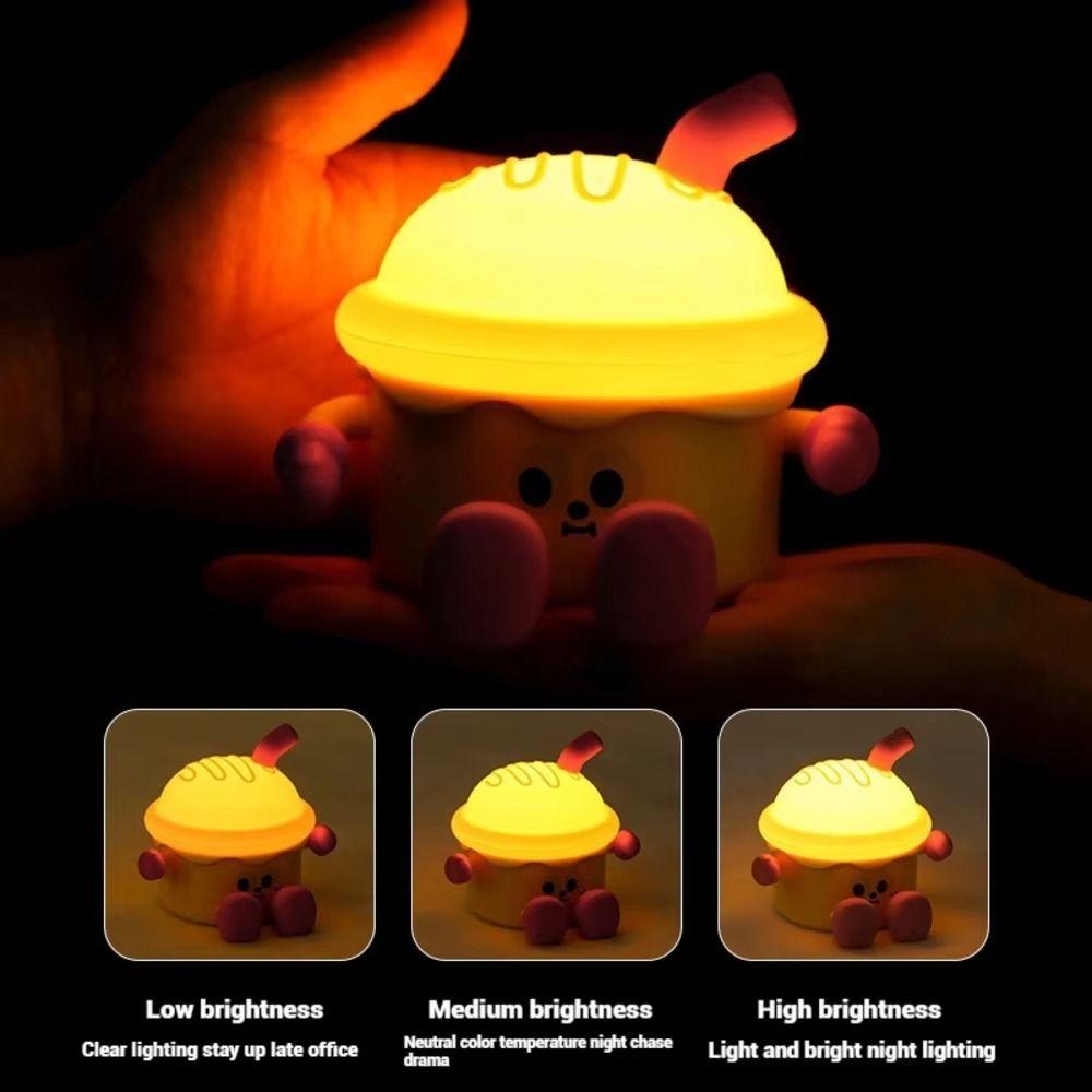 Creative Sensor Pat Lamp Cute Ice Cream Lamp Sleep Aid Light Bedside Lamp For Adults