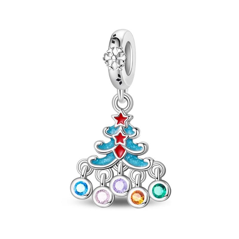 Christmas Original Copper Charms Snow Santa Claus Earrings Beads Fit Necklace Bracelets Diy Gifts Fine Jewelry
