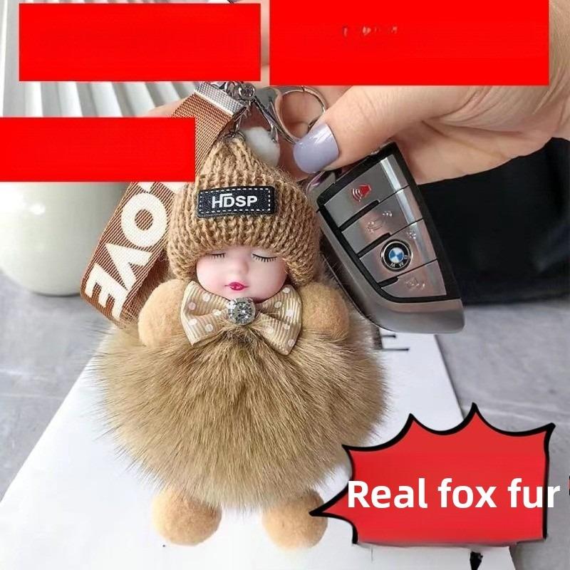 

Модная красота для леди, милая девушка, сумка, кулон, плюшевая кукла, автомобильный брелок, кулон темные хаки