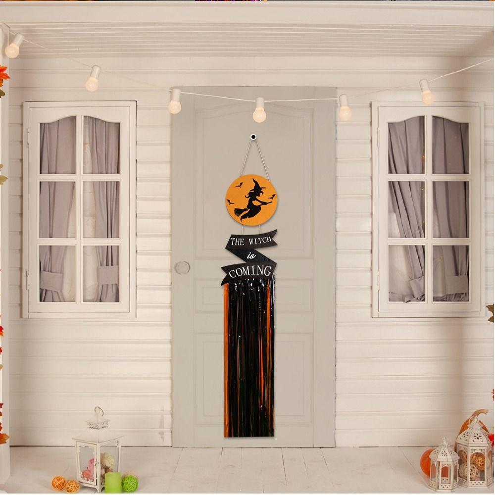 

Creative Halloween Decoration Wooden Sign Artificial Door Hanging Silk Tassel Hanging Bedroom A