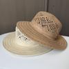Spring and Summer New Fashion Casual Jazz Hat, Papyrus Woven Hollow Outdoor Sunscreen Visor, Men's and Women's Versatile Straw Hat