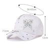 Women Baseball Cap Flower Butterfly Rhinestone Lace Breathable Sunshade Curved Brim Fashion Cap Street Dance Party Casual New