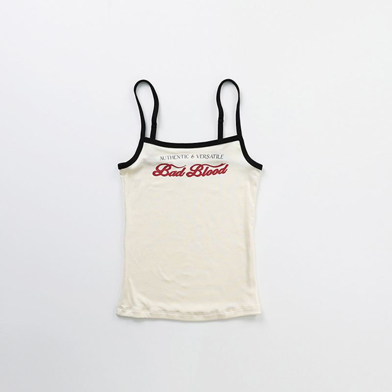 Badblood American Gyaru Sexy Cami Women Letter Embroidery Gyaru Niche Slim Fit Inner Wear Top Tide