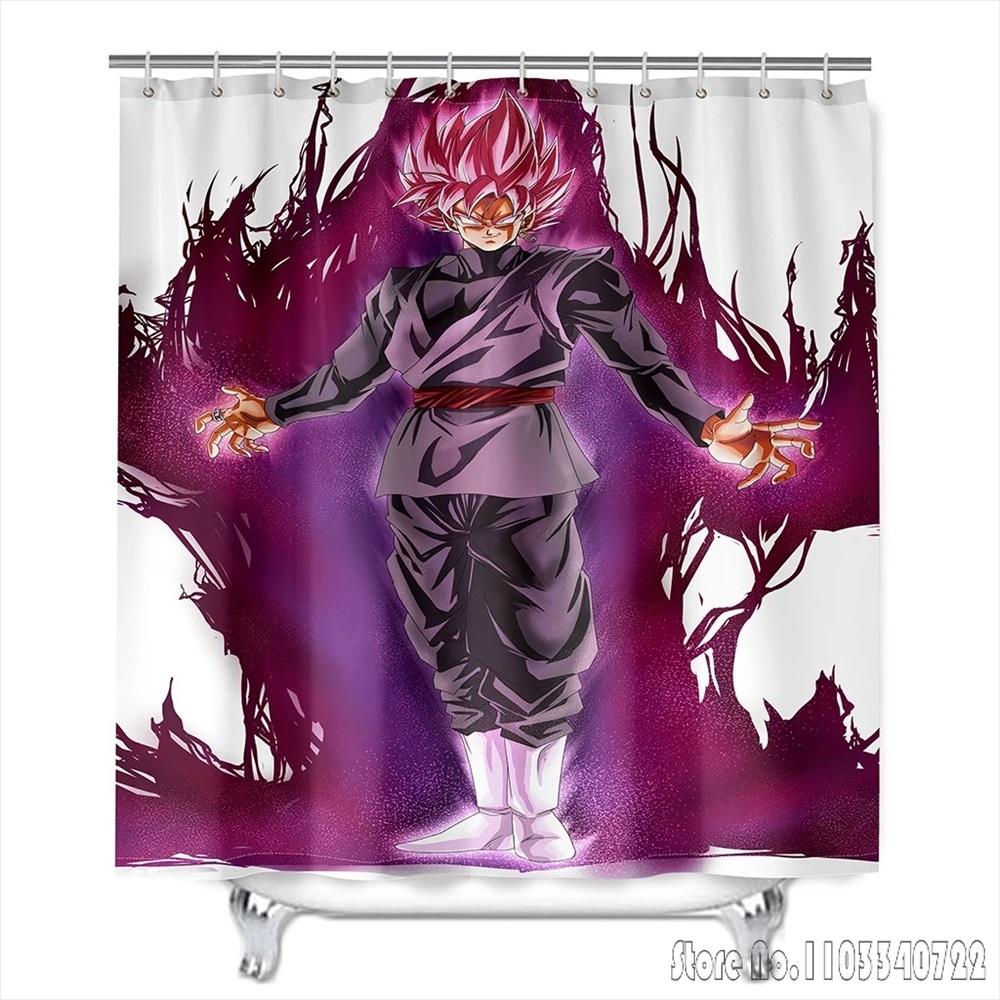 Anime Dragon Ball Z Son Goku Burdock Broli Bath Shower Curtain Waterproof 3D Cute With Hooks For Kids Bathroom Decoration