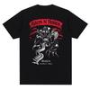 Gun and Rose Pattern Printed Tshirt Retro Rock Band Streetwear Summer Printed Pure Cotton Harajuku Retro Shortsleeved