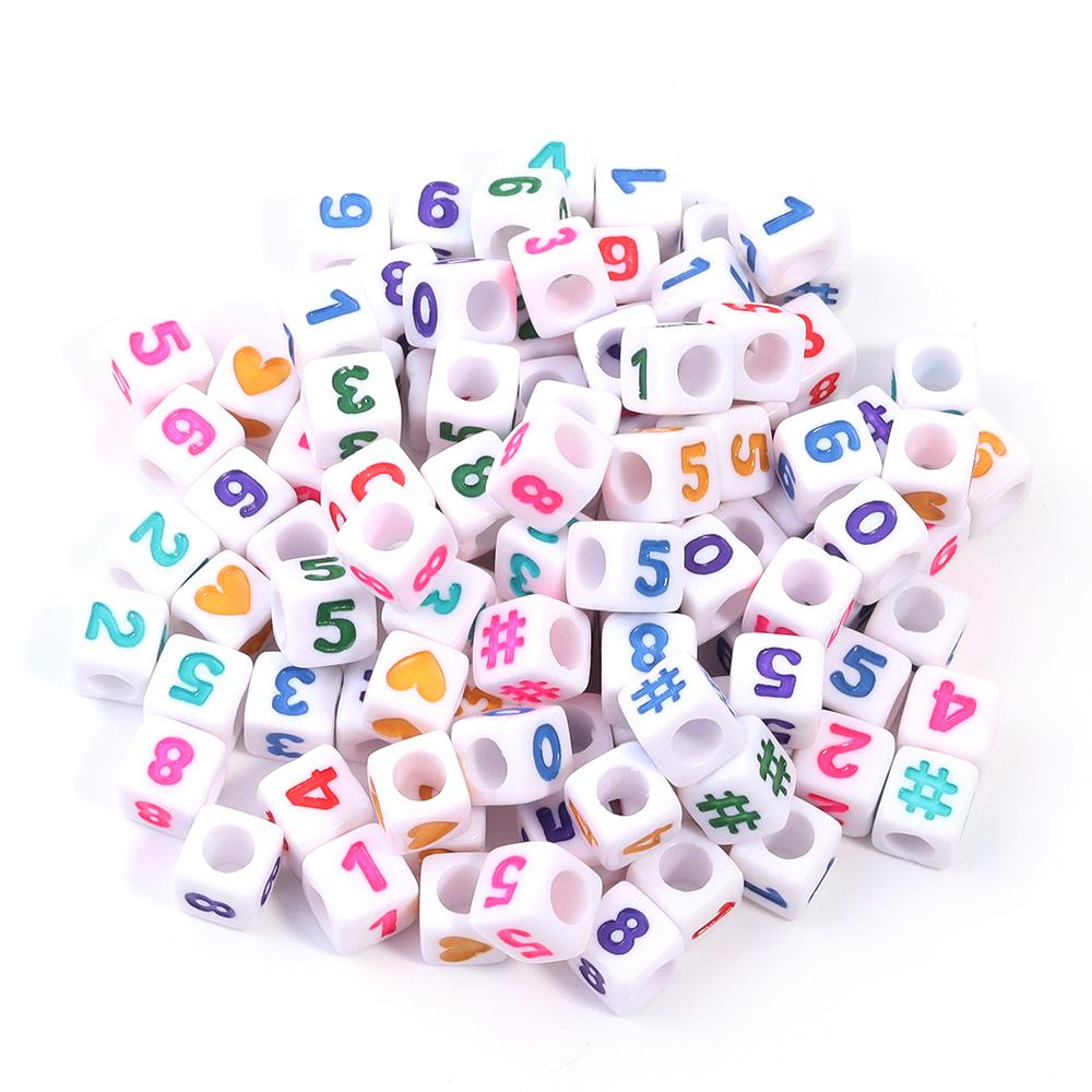 100 Stück 7mm Quadratische Acryl Buchstabenperlen Gemischtes Alphabet Lose Abstandshalterperlen Für Schmuckherstellung DIY Armbänder Halsketten Zubehör