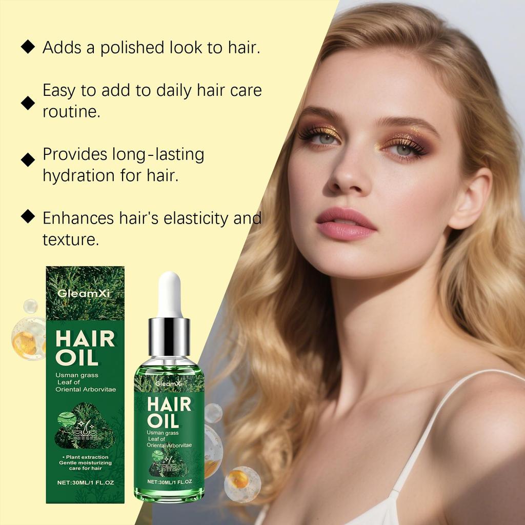 2PCS - 30ml Moisturizing Hair Oil, Nourishes and Softens Hair, Lightweight and Smooth, Refreshing and Non-greasy.