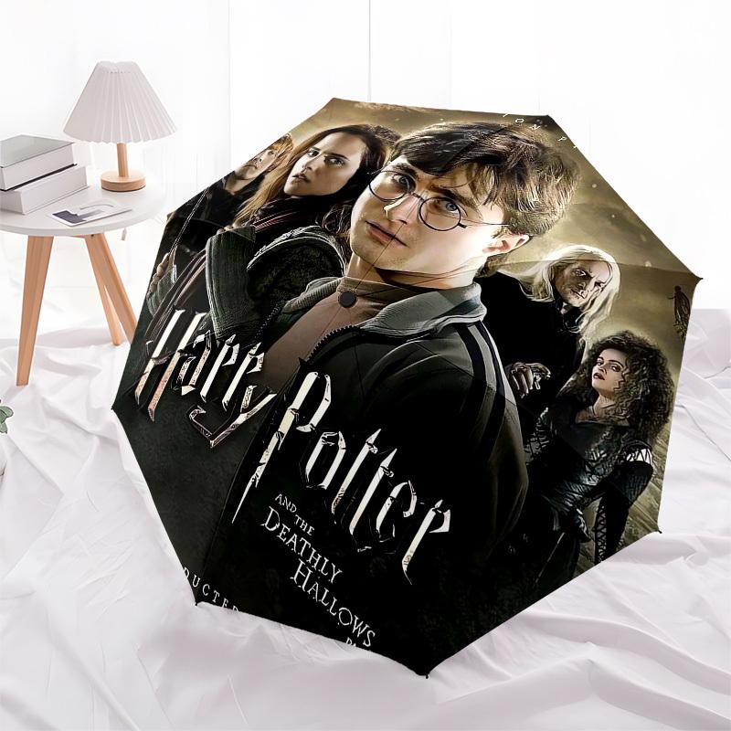 1pc Harry Potter Deathly Hallows Part 1 Umbrella with Plastic Handle,Cartoon Pattern,Suitable for All Seasons Multi-functional Umbrella370