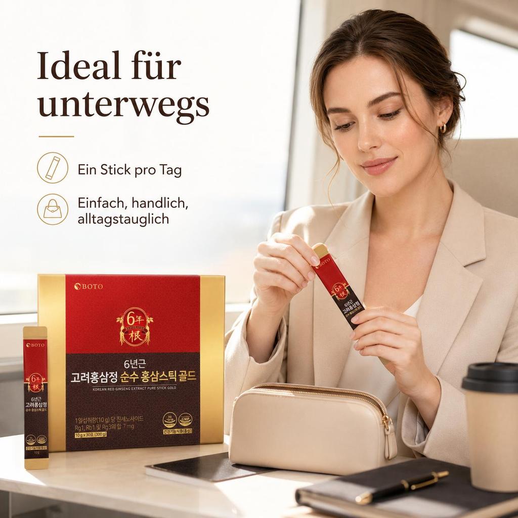 BOTO Korejský 6letý extrakt z červeného ženšenu Čistý tyčinka Gold 10g X 30 tyčinek/10g*100 tyčinek