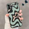 Phone Case for iPhone XR XS X 13 Mini SE 7 8 6S 11 Pro Max 12 14 Plus Swirl Abstract Pattern In Beige And Sage Coque Black