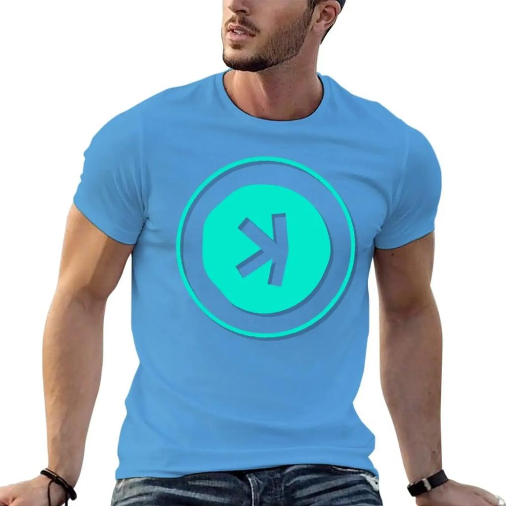 2024 summer t shirt KASPA Coin T-shirt edition korean fashion plain black short sleeves pure cotton tops streetwear