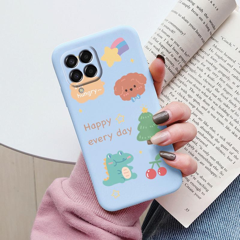 For Samsung Galaxy M33 M53 5G Case Cute Fashion Heart Flowers Soft Silicone Bumper Cover For Samsung M13 M15 M55 M35 Fundas TPU
